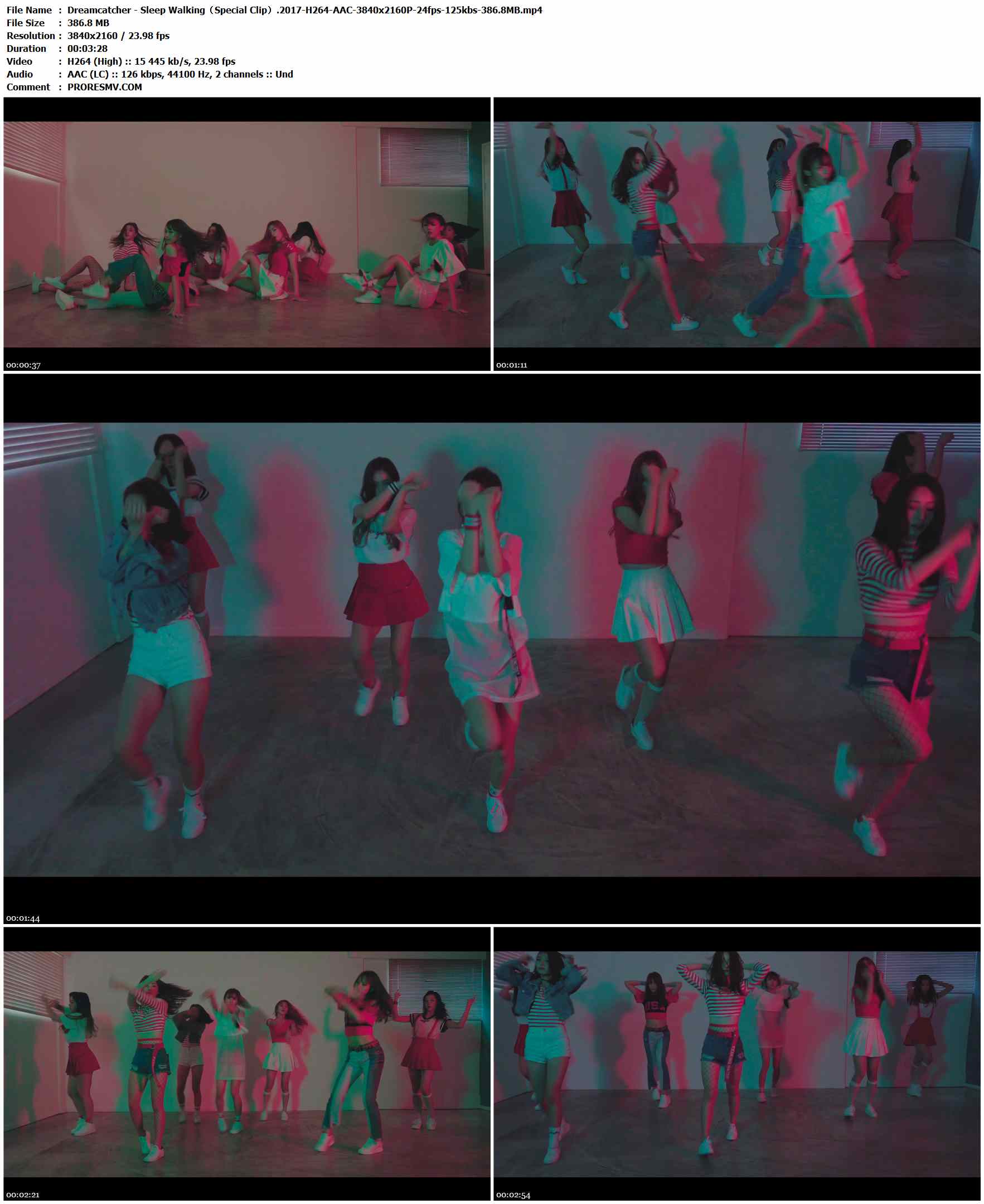 Dreamcatcher - Sleep Walking（Special Clip）.2017-H264-AAC-3840x2160P-24fps-125kbs-386.8MB官方MV_高清MV